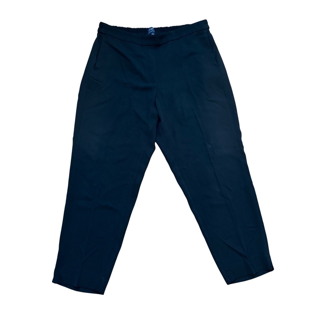 J.Crew Pants Womens 14 Jamie Pant Black Elastic Waist Career Slacks Office